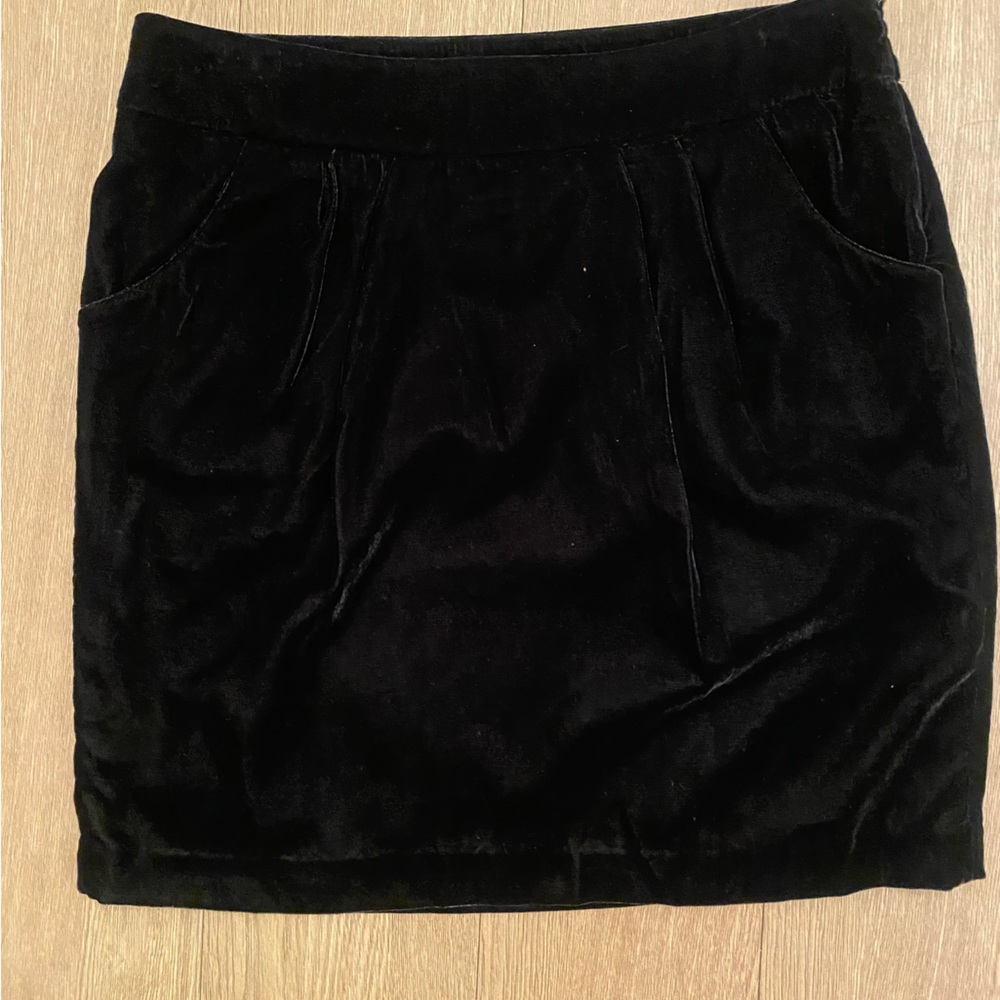 Black velvet skirt